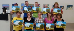 New in 2016, the Lincoln Art Center began offering a wine and paint class each month, called "Gogh Paint."