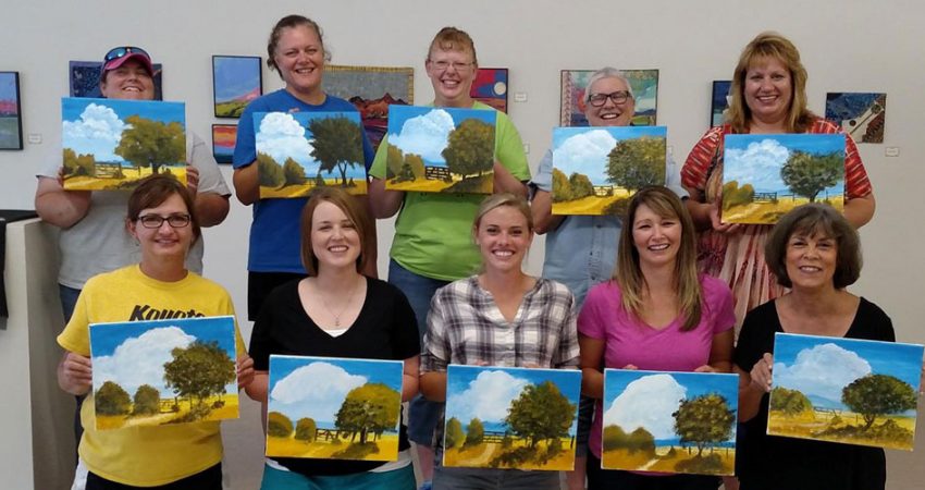 New in 2016, the Lincoln Art Center began offering a wine and paint class each month, called "Gogh Paint."